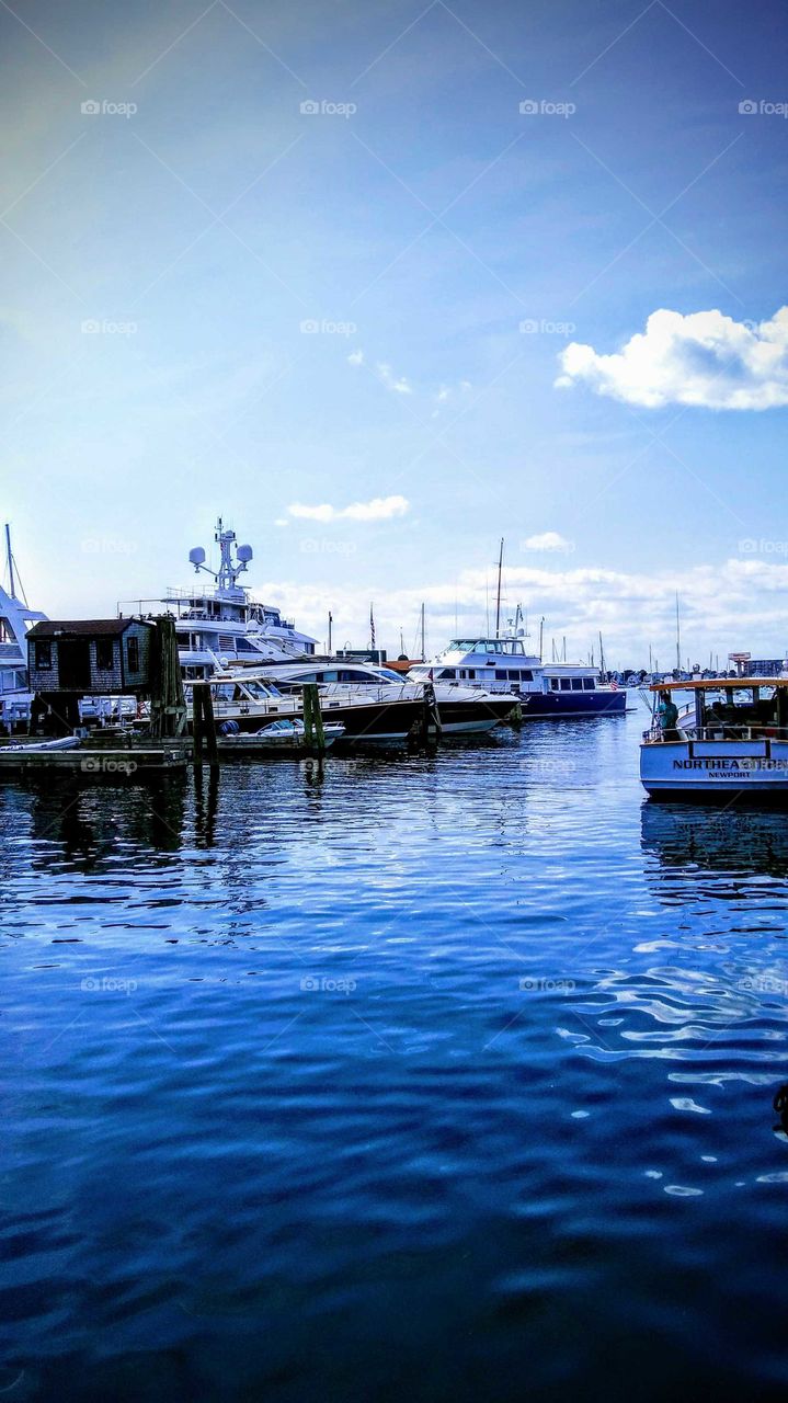 Boats in Newport Harbor Rhode Island