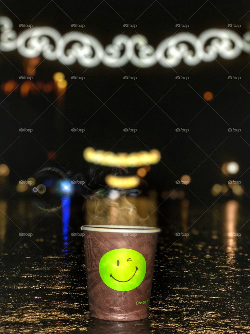 Hot coffee in street 