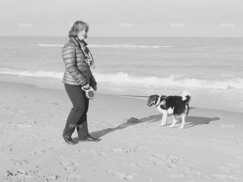 Walking on the beach in Belgium.