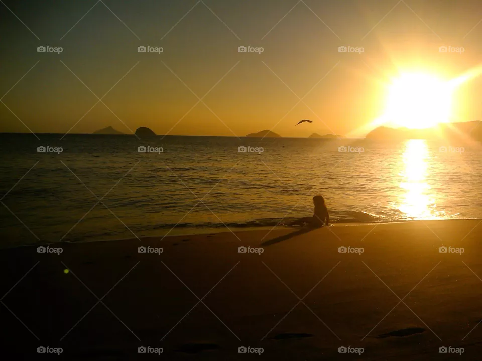 one kid, one sunset