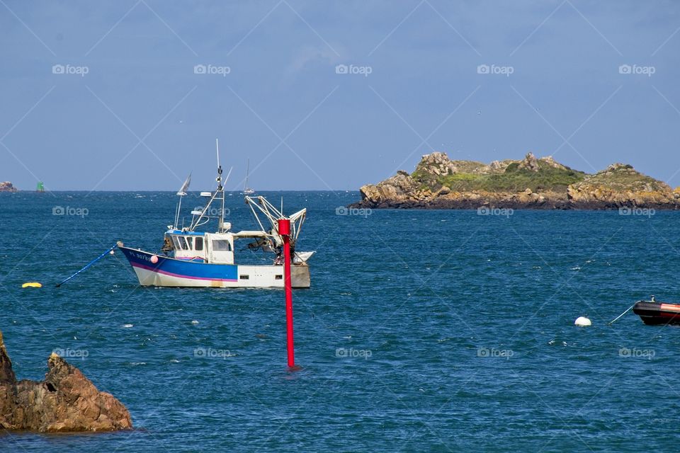 boats in the bay in brittany