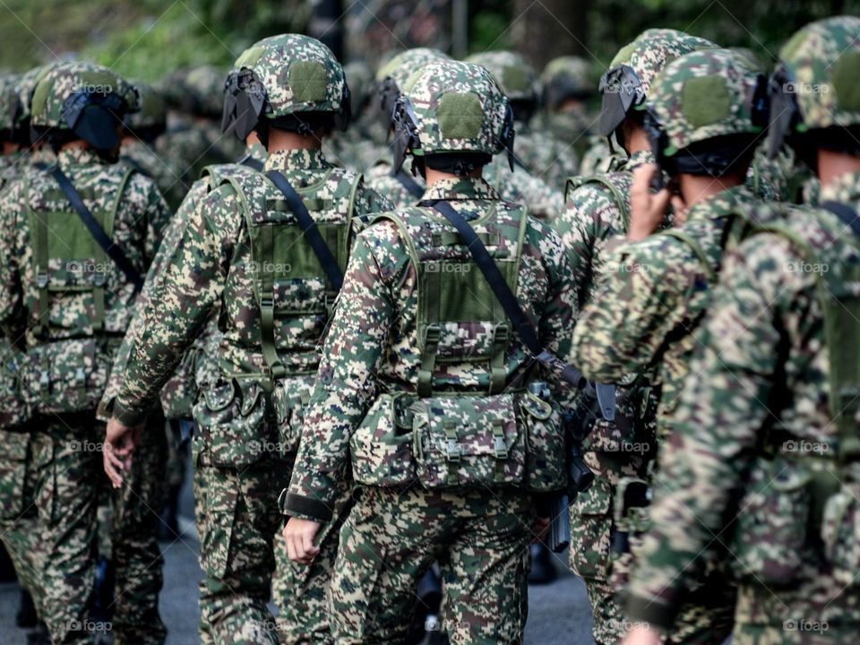 Full uniform army parade