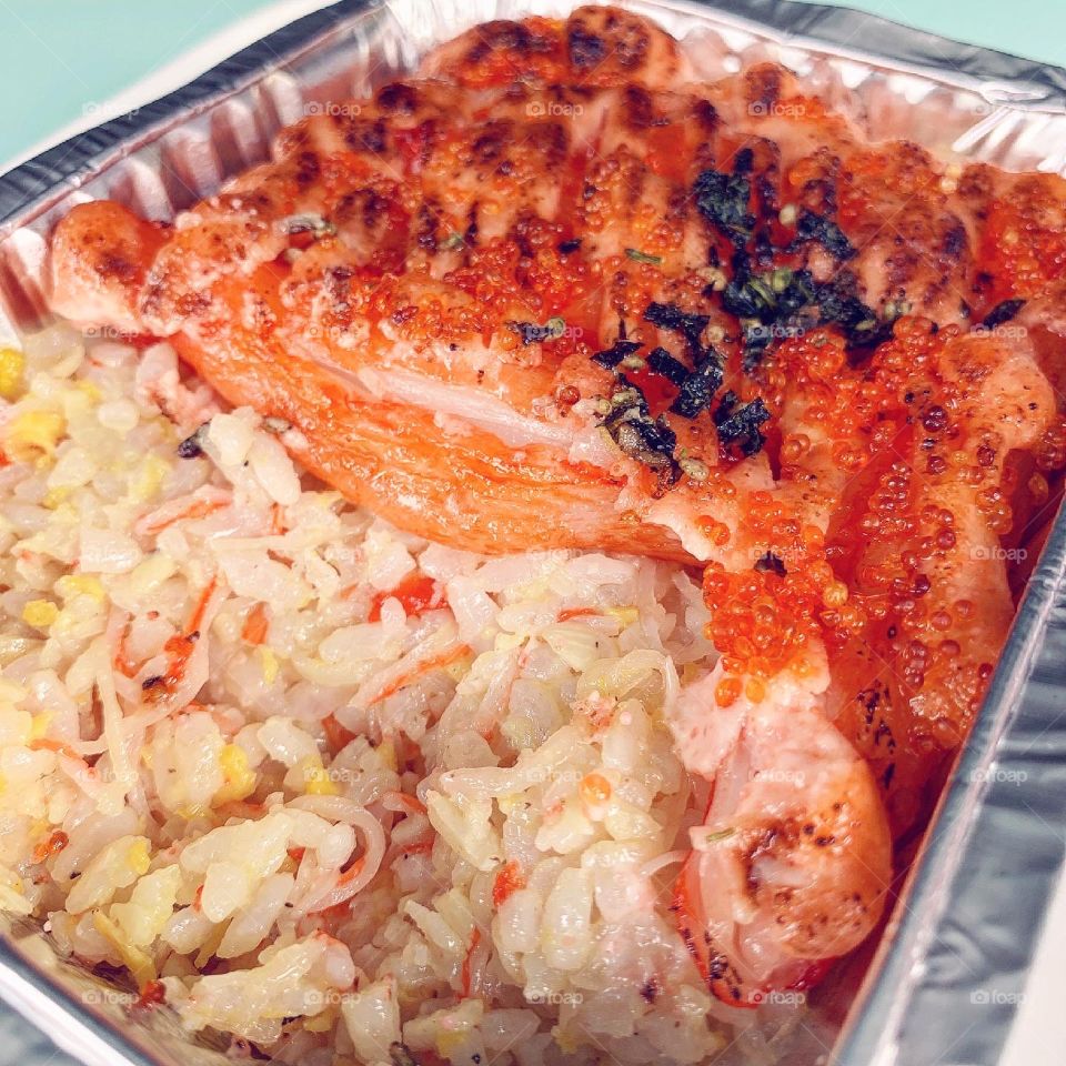 Japanese mentaiko Kani shrimps Yakimeshi 