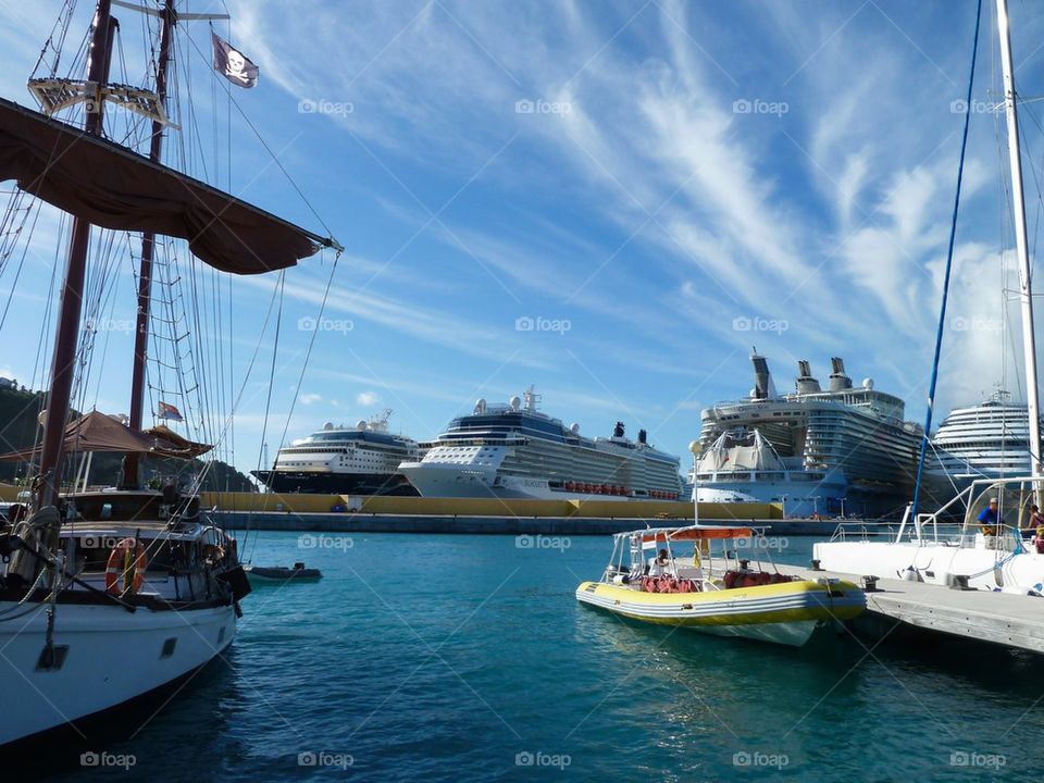 Cruise ship in Caribbean