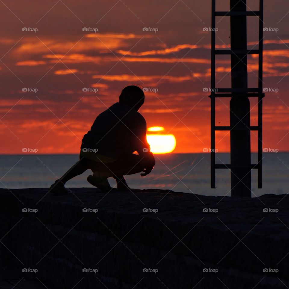 Silhouette in sunset