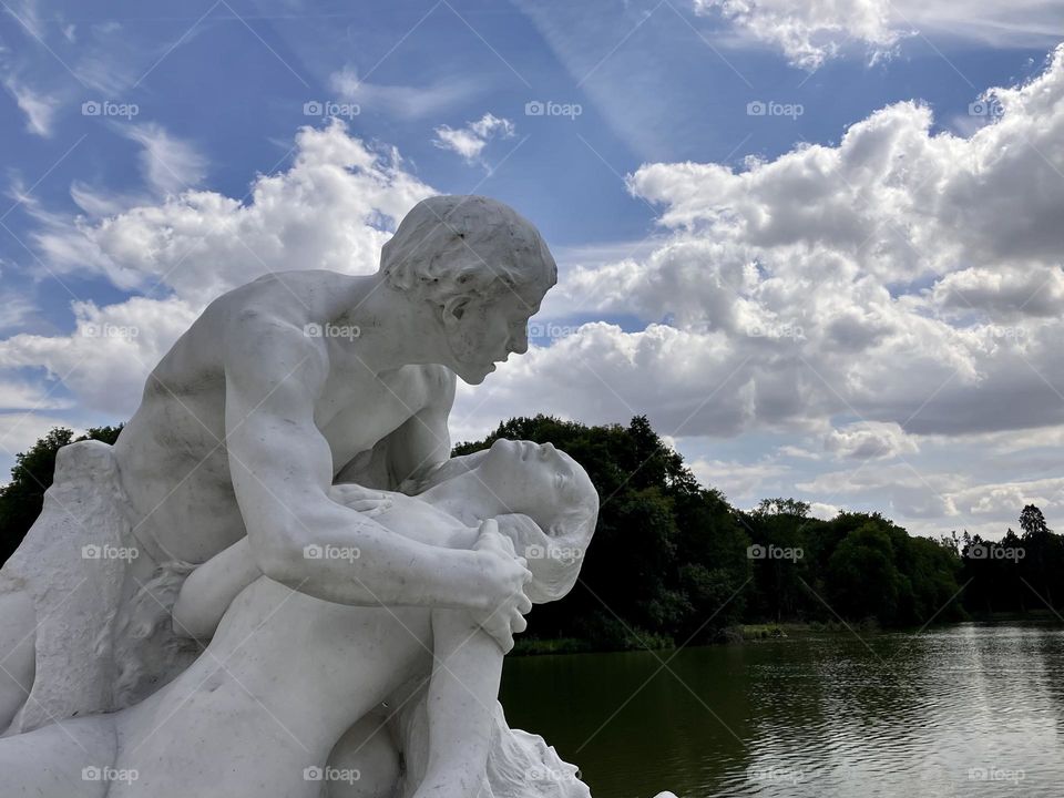 White Sculptures in a park