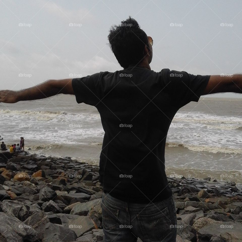 Beach, One, People, Water, Sea