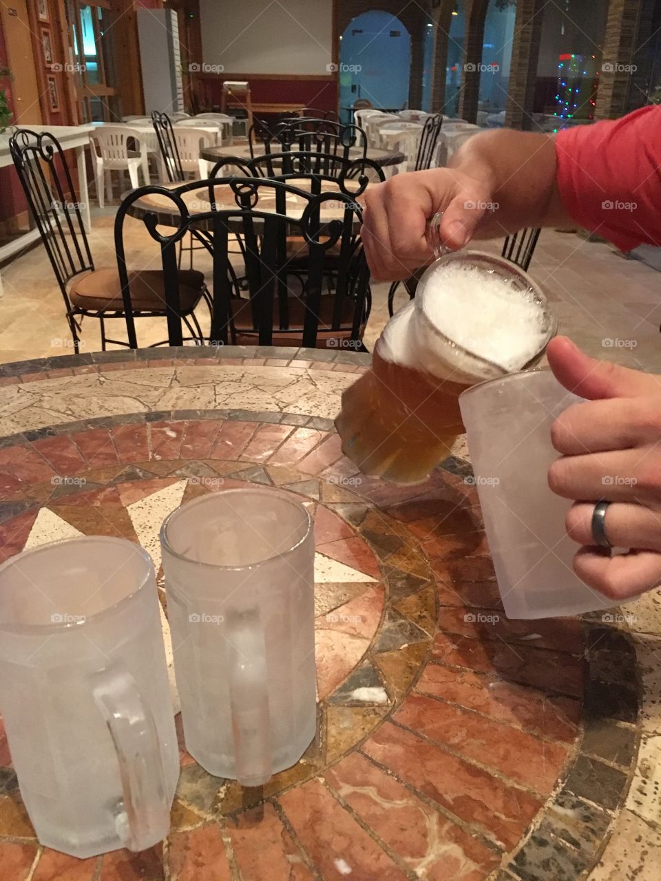 Pouring a cold one 