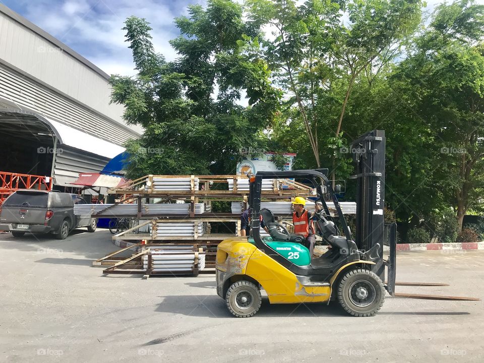 Engineering with forklift