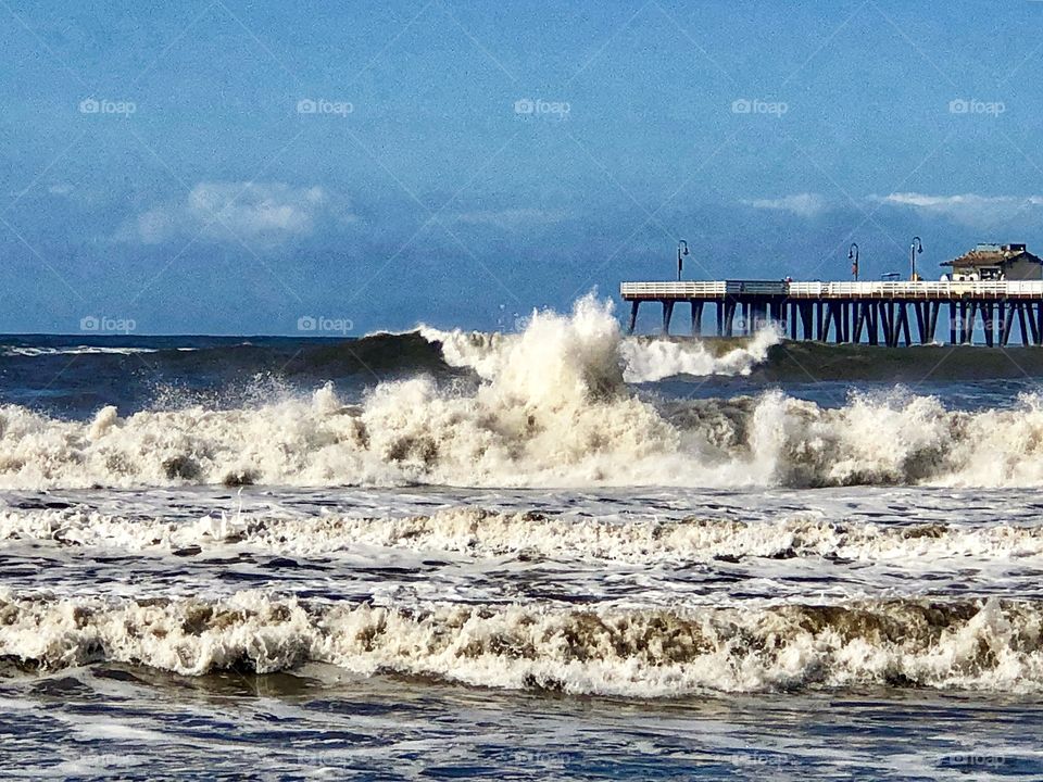 Foap Mission The Moods Of Weather! Crashing Waves 0n A Pier During a Southern California Storm!