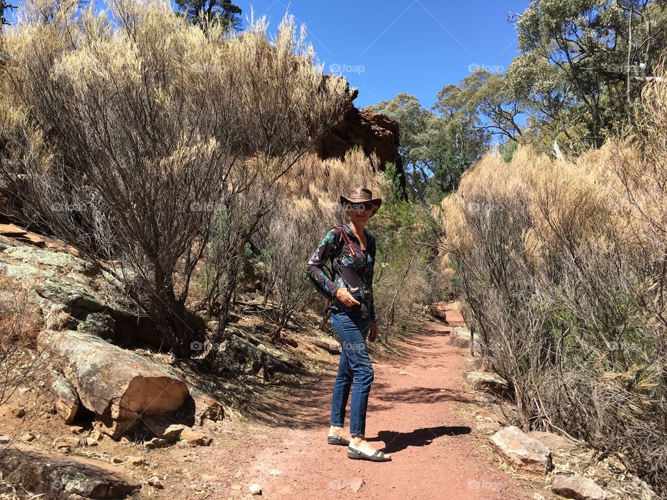 Female photographer in the Australian outback 