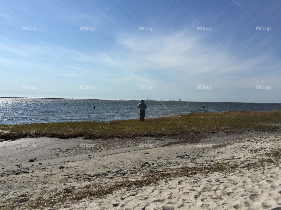 Alone on the beach