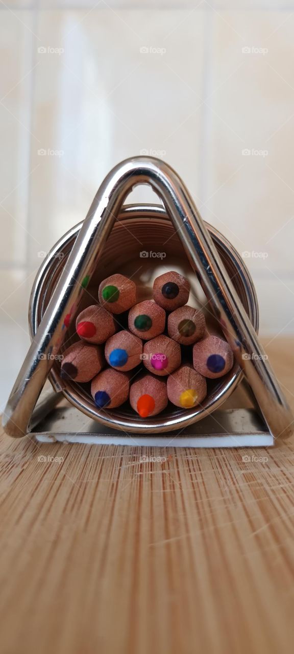 pencils in a triangle