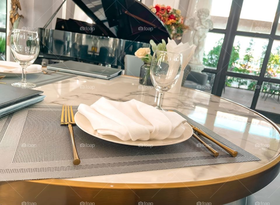 ready for meal food set at restaurant