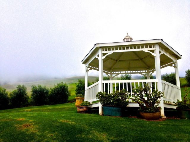 gazebo in the fog