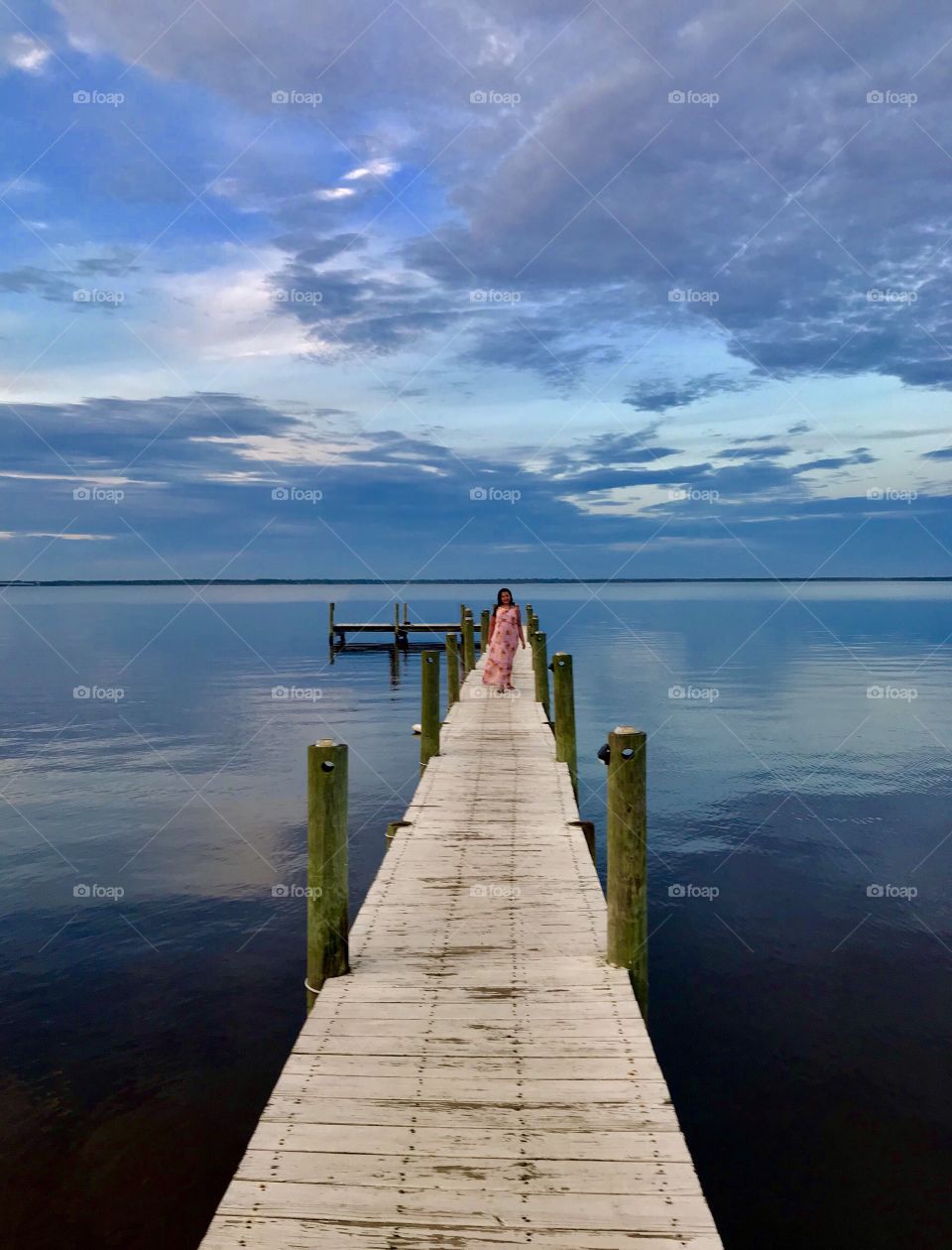A stroll on the bridge to her Mom