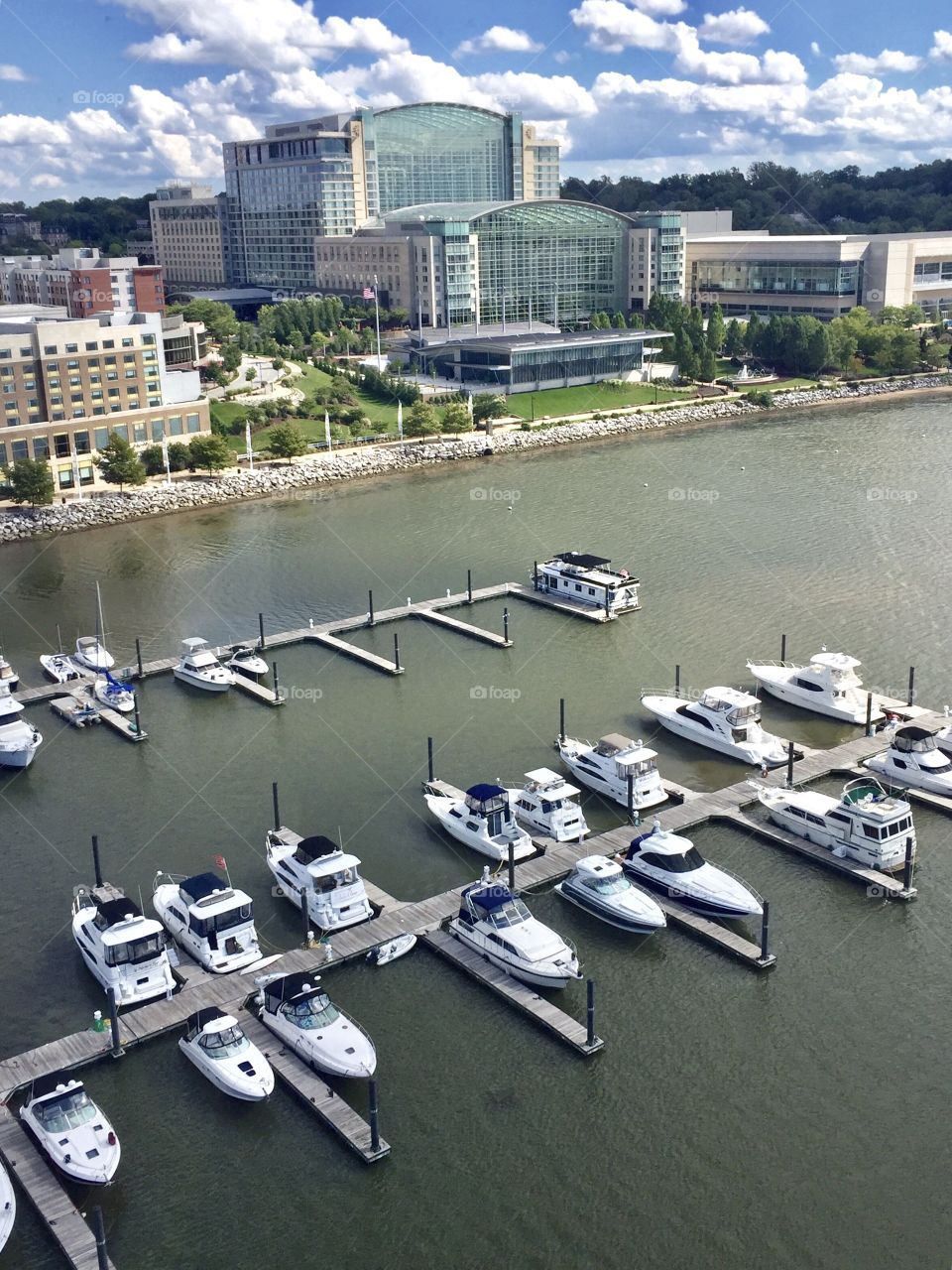 View of the National Harbor from the Capital Wheel. 