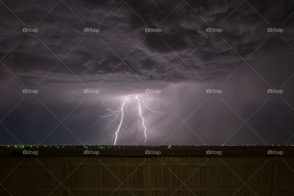 Scenic view of thunderstorm