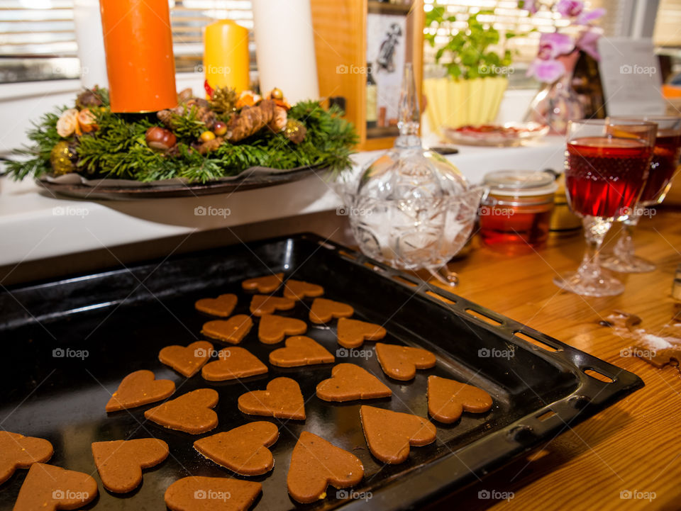 Gingerbread. Heart. Holidays. Winter. Cookies.