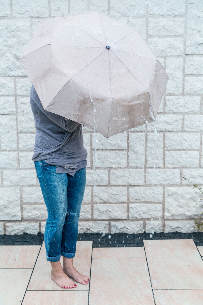 Umbrella, Rain, One, People, Woman