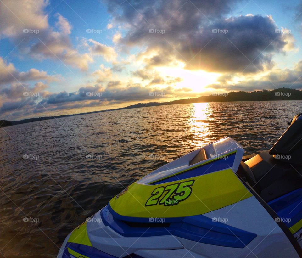 jetsky at sunset