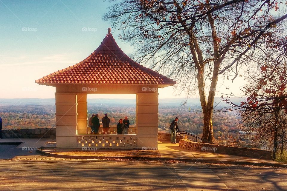 The outdoor pagoda at the Hot Springs National Forest Hot Spring Arkansas USA