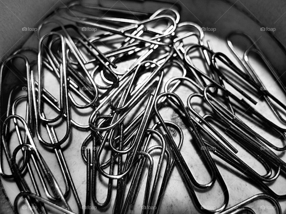 Close-up of paper clips