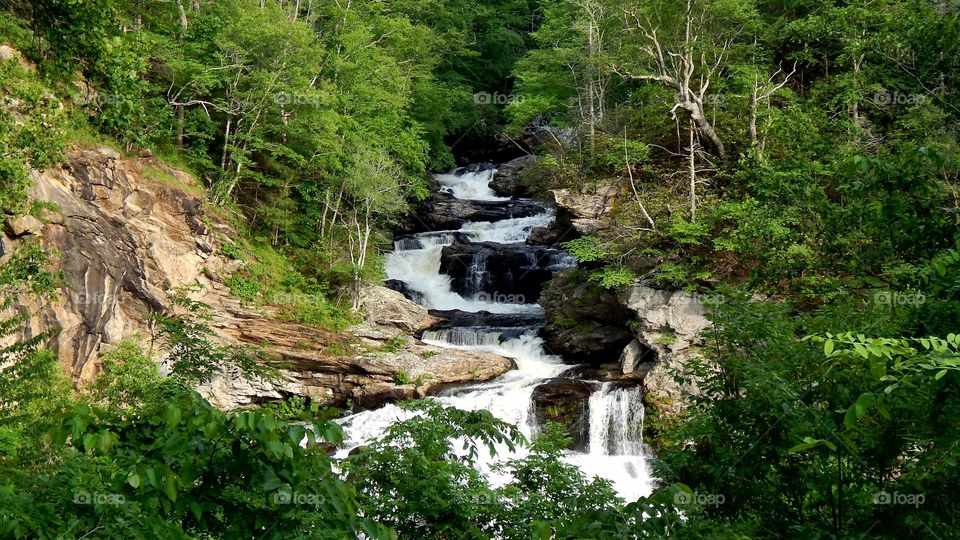 Waterfall in the Cullasaja gorge in North Carolina