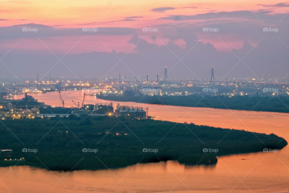 Twilight zone over Bangkok Thailand