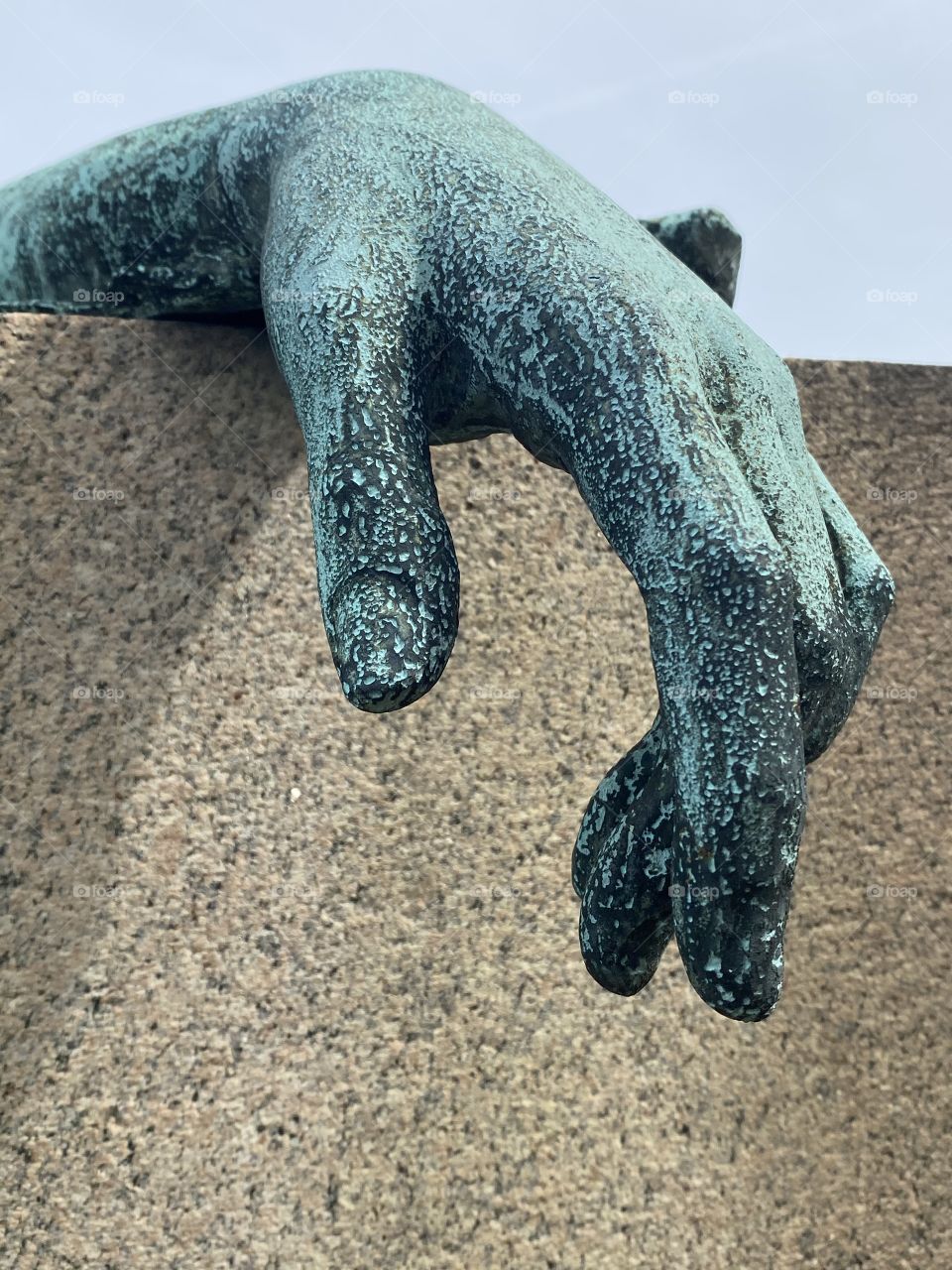 Bronze hand statue 