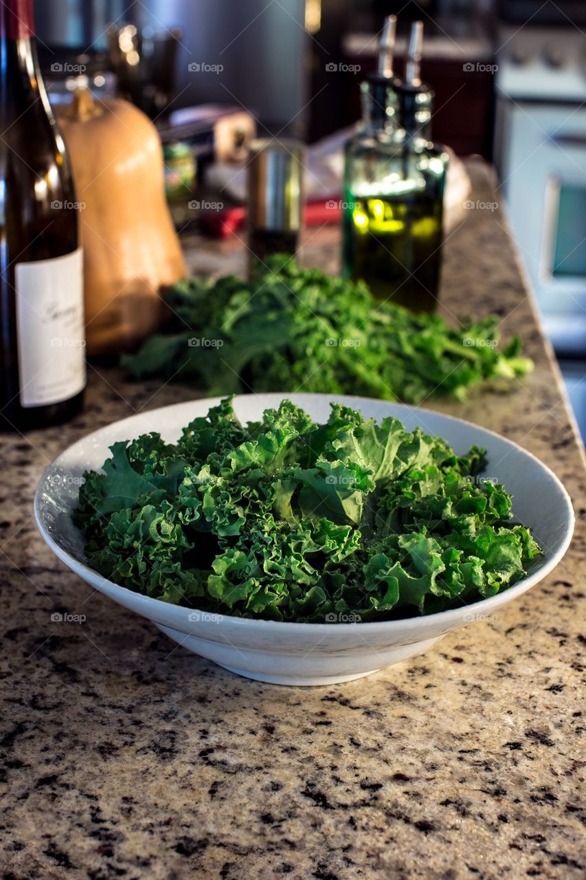 Salad on Kitchen Counter