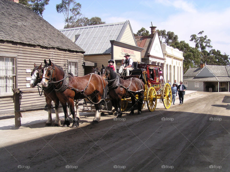 Stagecoach traveling through