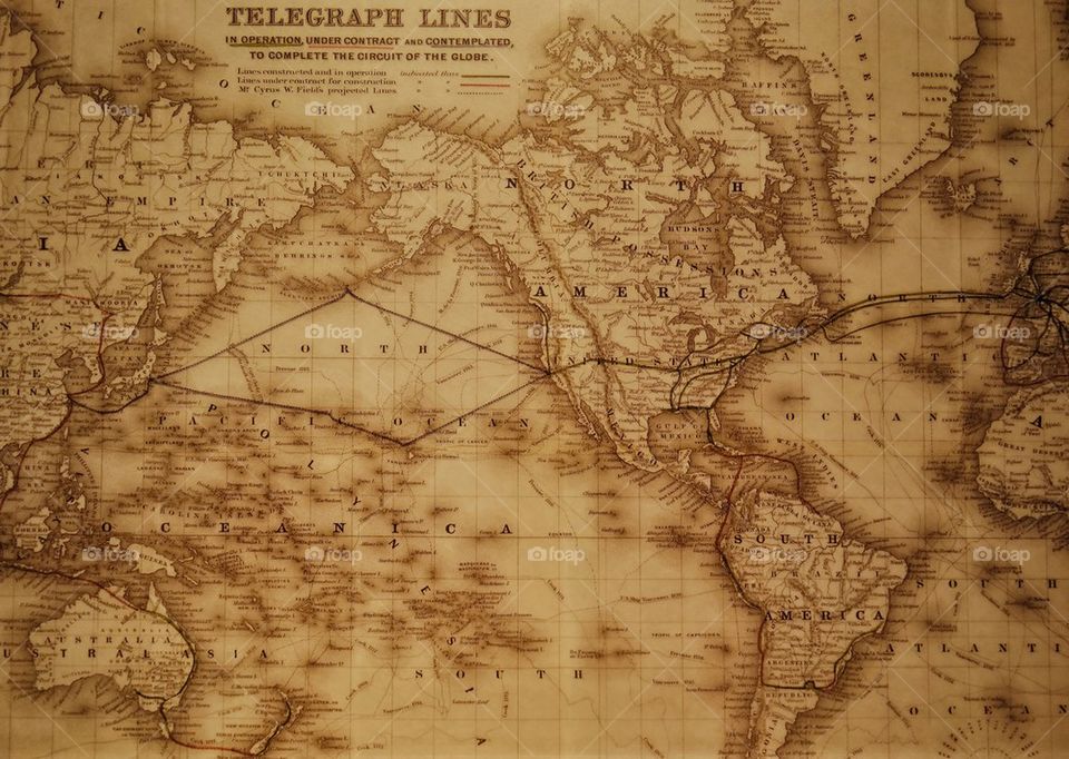 Map Of Global Telegraph Lines