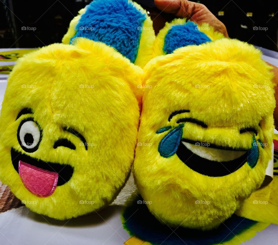 Funny yellow slippers