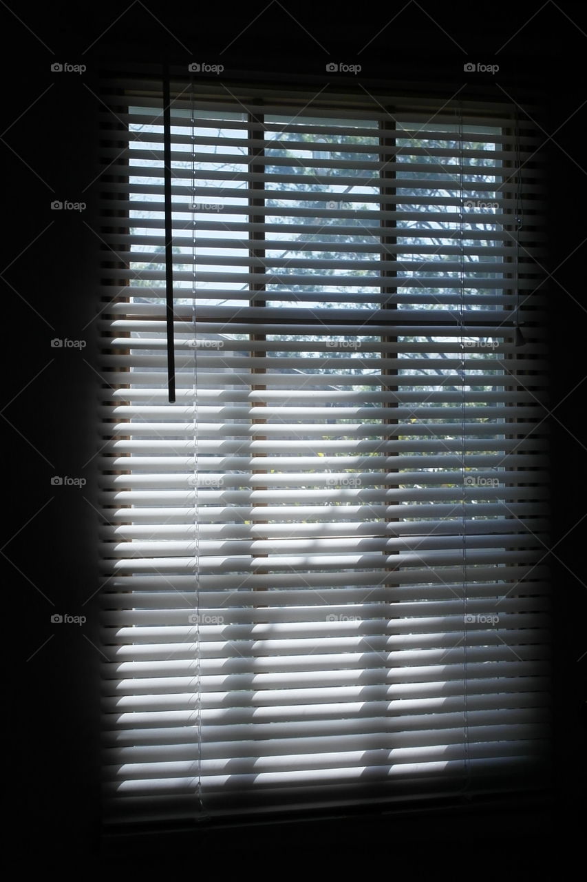 Light through window blinds 