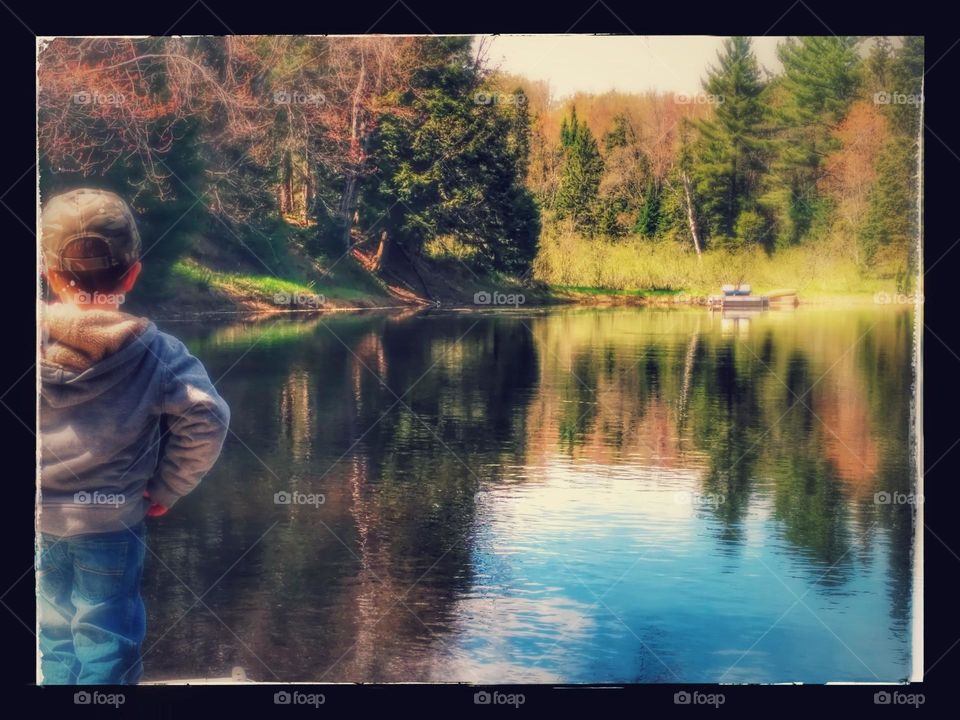 my bou enjoying nature up in muskoka