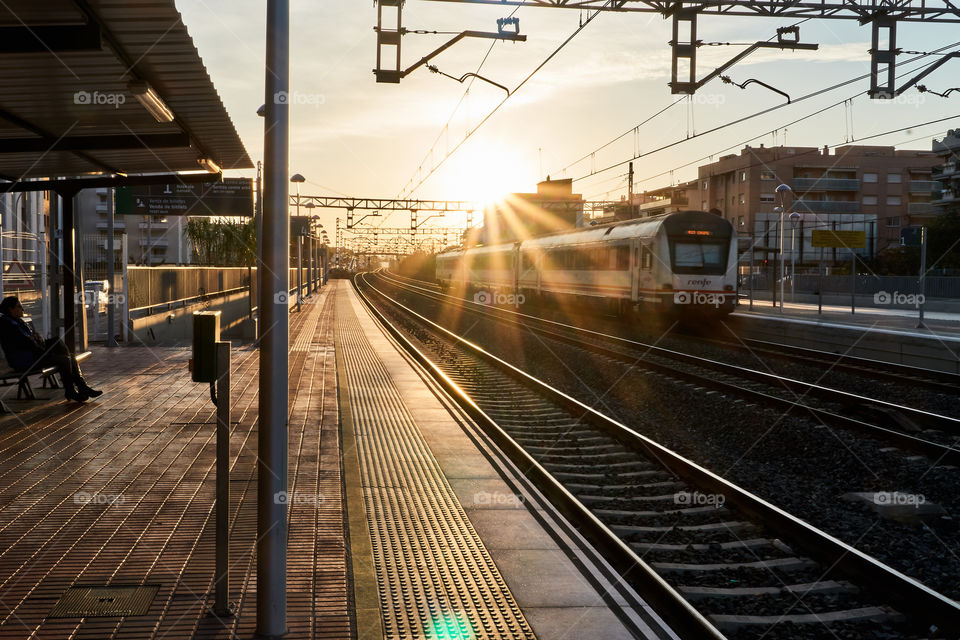 Sunset at the station