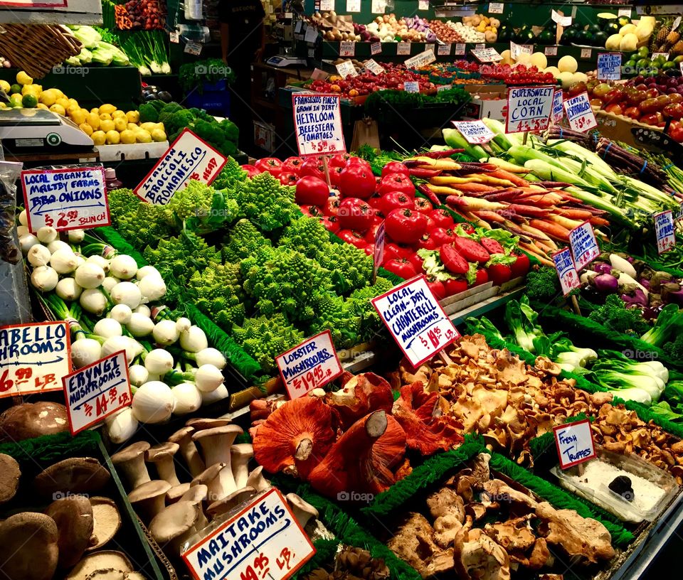 Variety of vegetables in market for sale