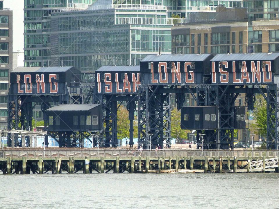 long island piers. long island piers as seen from the boat tour
