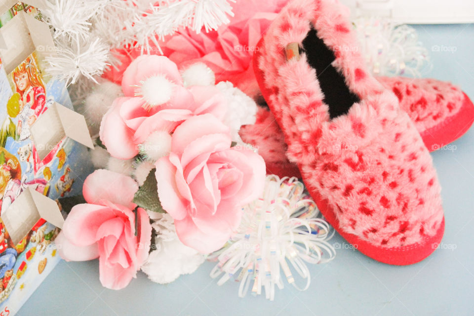 pink girly slippers