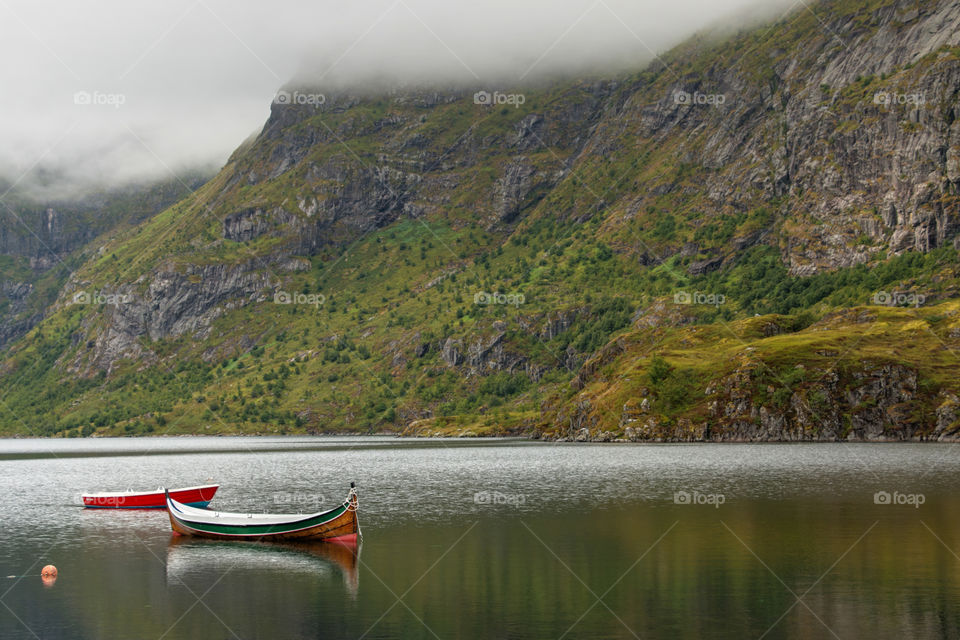 Fog on agvatnet lake