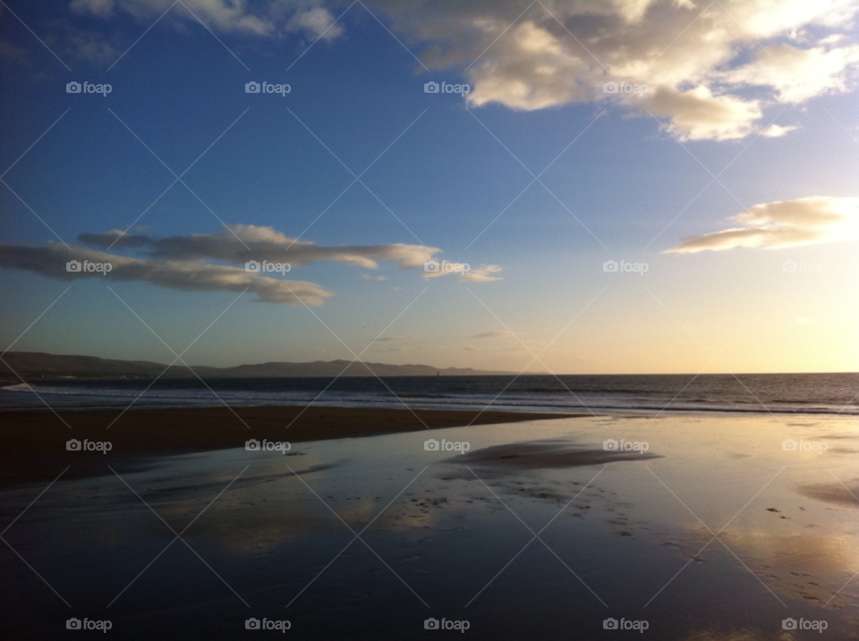 beach sunset cloud reflection by 123smaller