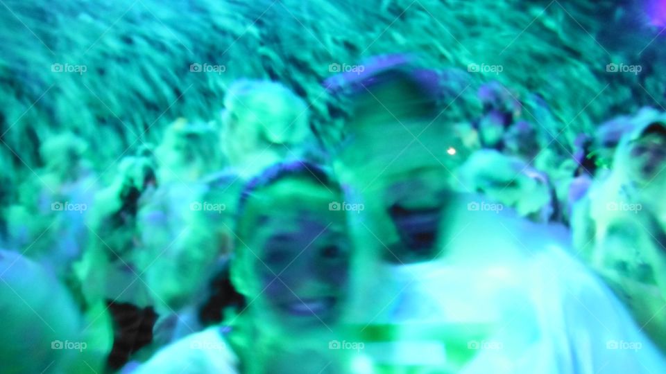 Foam Glow 5K. It's not blurry that is the foam being blown at us!