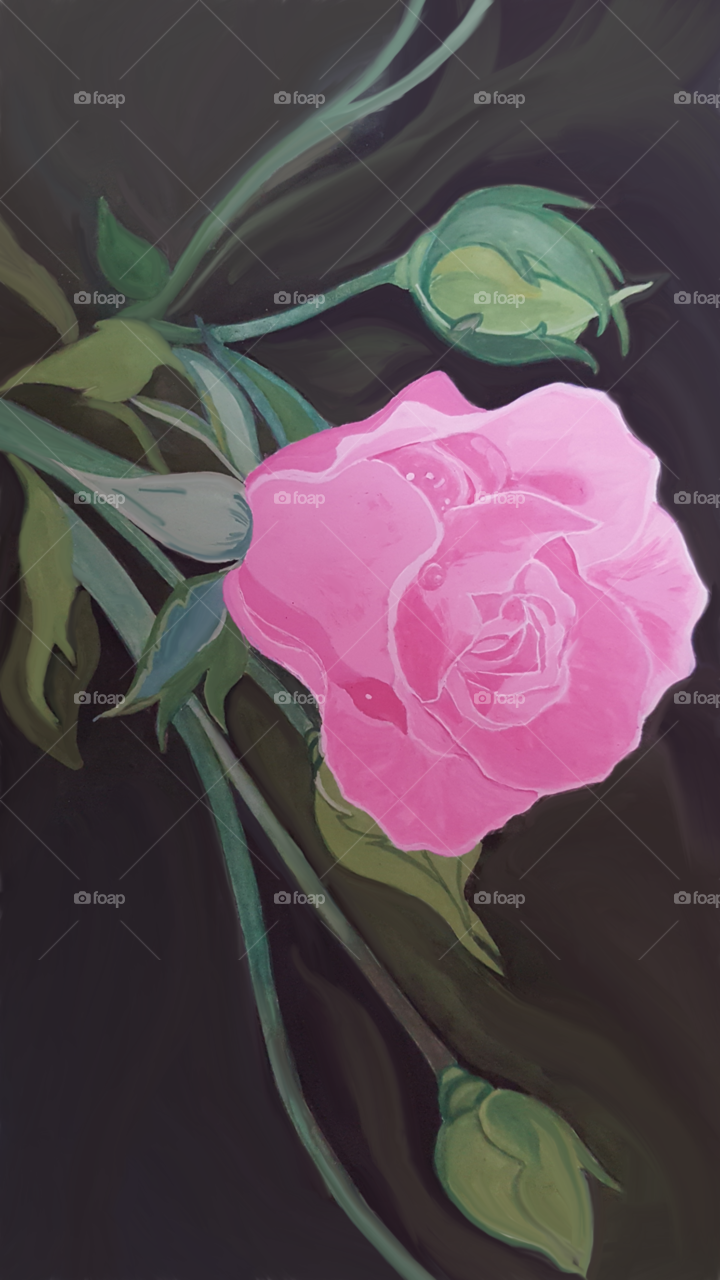 Watercolor Rose Painting