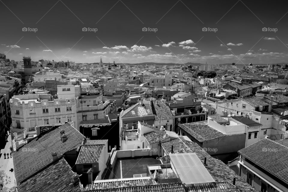 Rooftops of Valencia downtown. Spain. Europe.