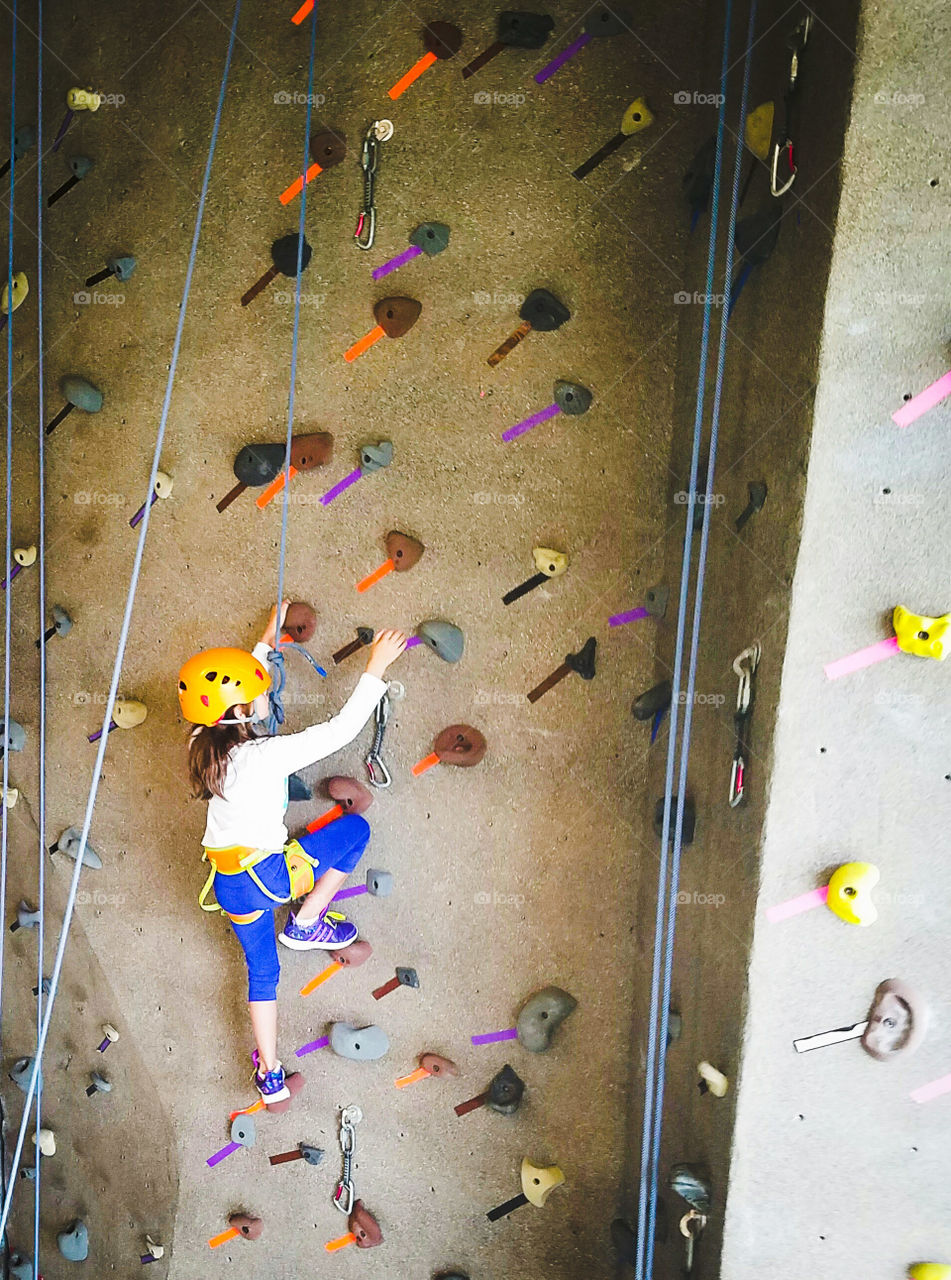Little climbing girl