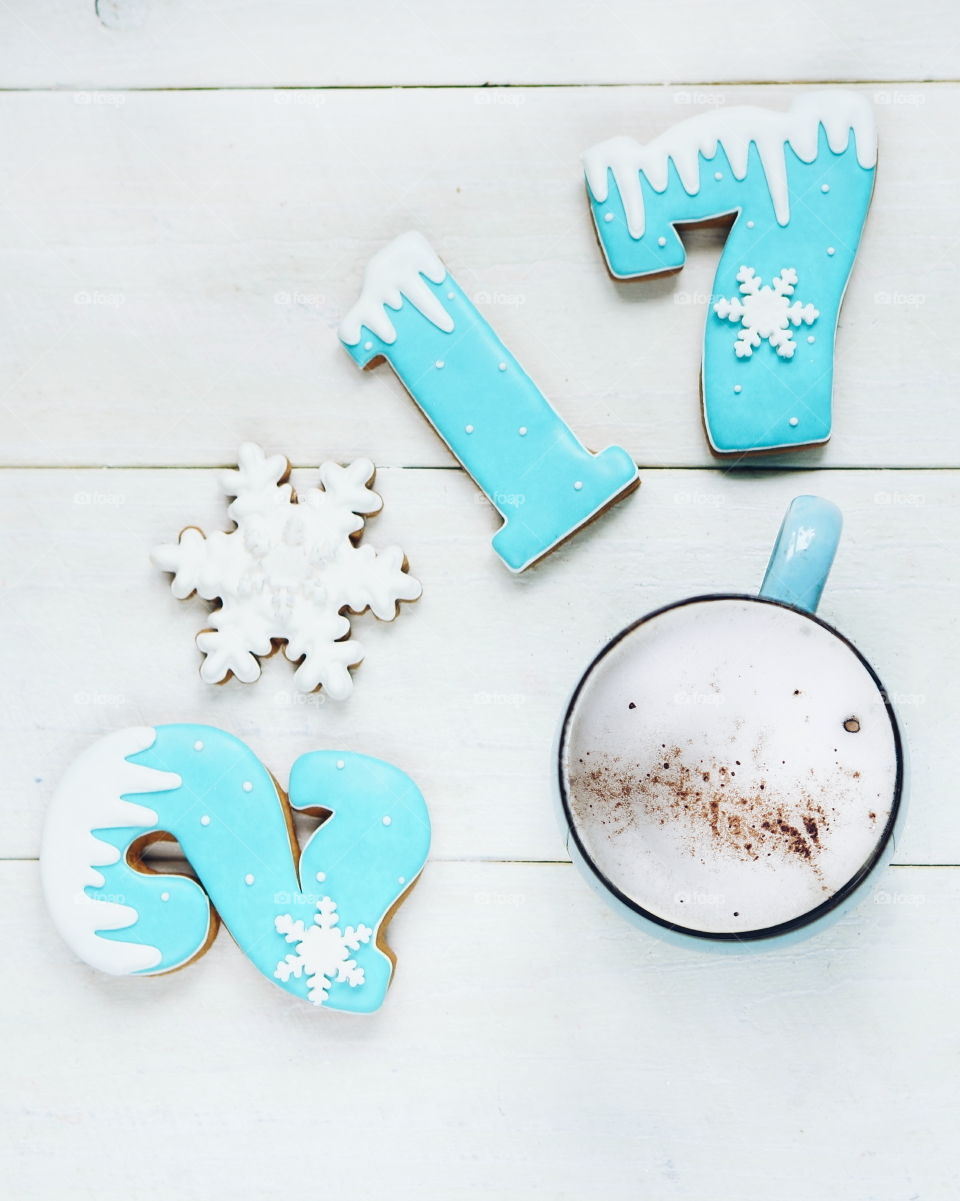 Different shape cookies with coffee