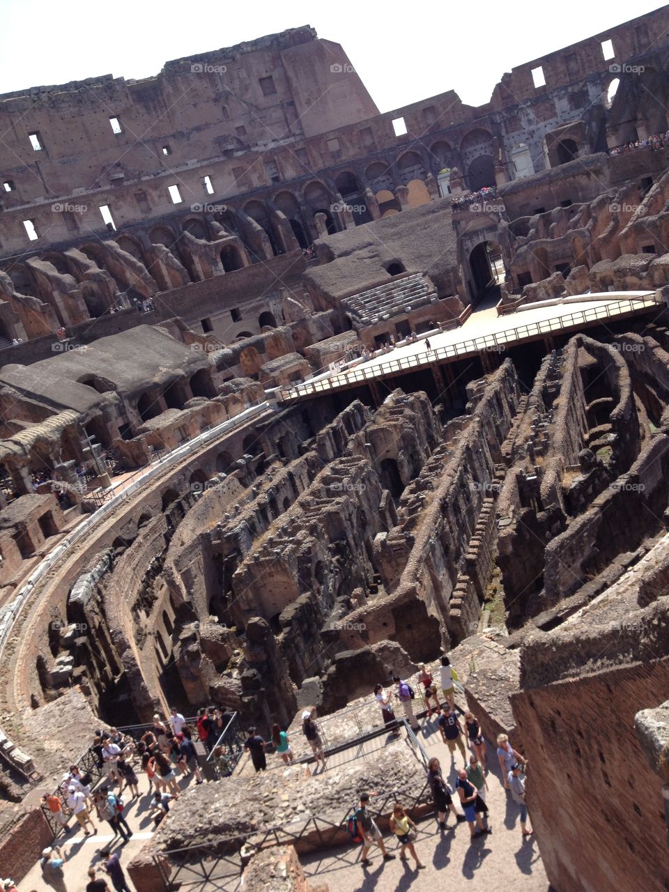 View of the inside of the arena of the old Roman coliseum