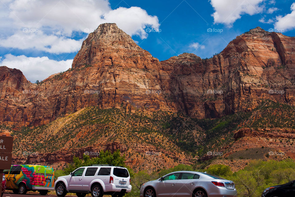 Red mountain in Zion national park