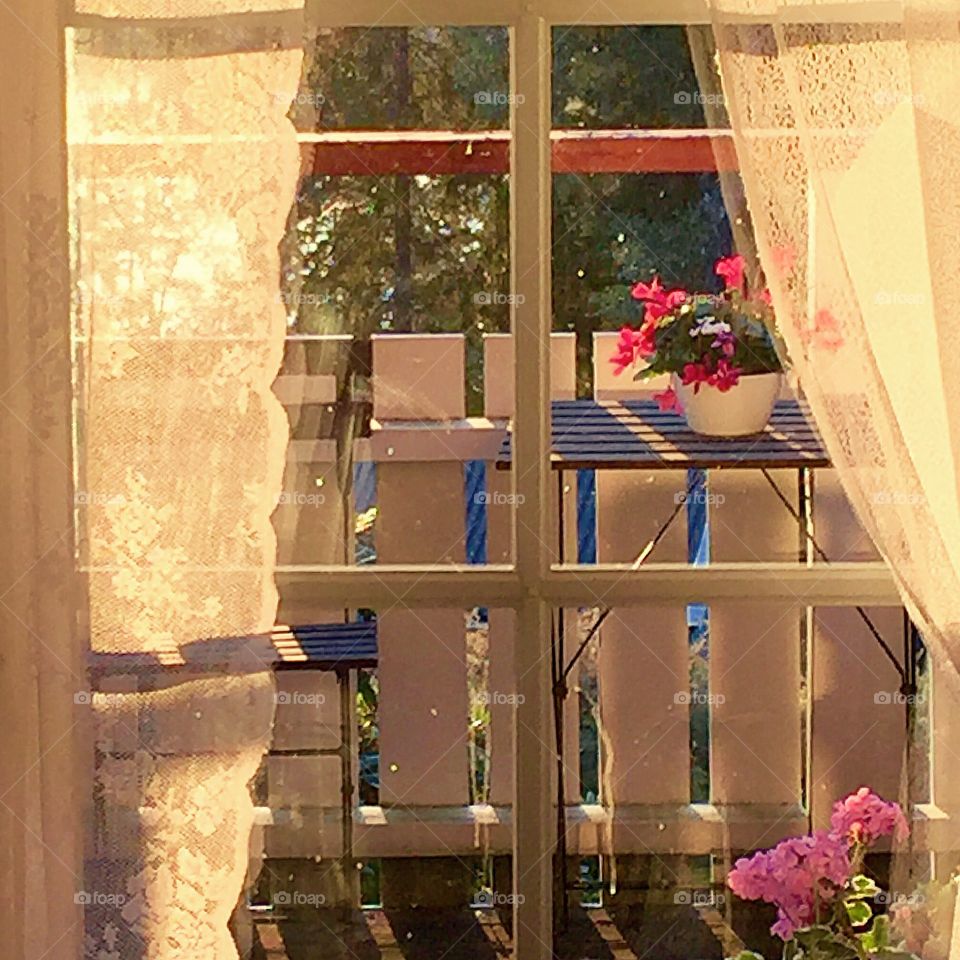 Balkongen och kvällssol